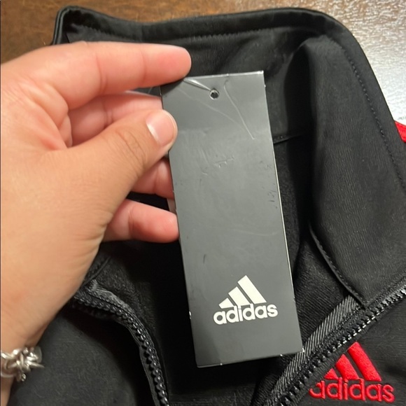Adidas Kids Black and Red Jacket - Picture 7 of 8